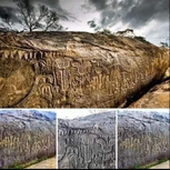 Brazilian Inga Rock with Weird Signs and Letters