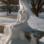 Beautiful Woman Made From Snow