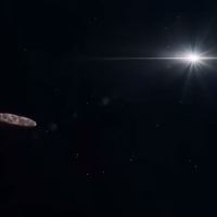 Oumuamua Spaceship Travelling Around The Sun Near Planet Earth