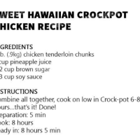 The best recipe to cook sweet Hawaiian chicken on a crockpot.