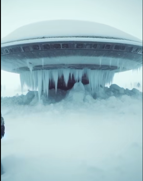 Frozen Spaceship On The Snowed Mountains