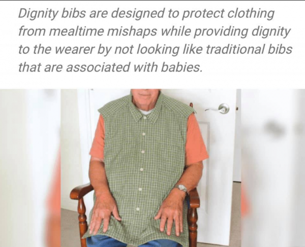 Dignity Bibs To Protect Elderly's Clothing At Mealtime