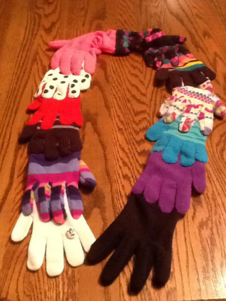 The Winter Gloves After Used To Make Decorations