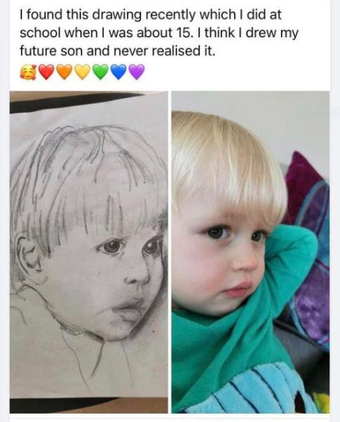 Drawing My Future Son At School